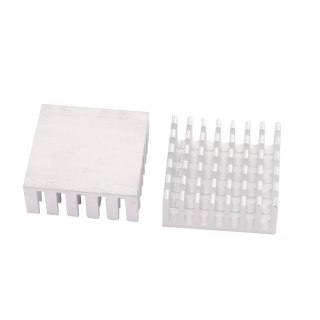8x RADIATOR ALUMINIOWY ŻEBERKA CHŁODZĄCE 25x25x0 mm SREBRNY