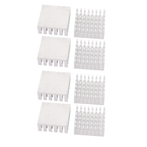 8x RADIATOR ALUMINIOWY ŻEBERKA CHŁODZĄCE 25x25x0 mm SREBRNY 8x RADIATOR ALUMINIOWY ŻEBERKA CHŁODZĄCE 25x25x0 mm SREBRNY