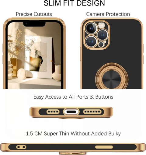 ETUI APPLE IPHONE 12 PRO MAX CASE SILIKONOWE CZARNE PLECKI Z PIERŚCIENIEM ETUI APPLE IPHONE 12 PRO MAX CASE SILIKONOWE CZARNE PLECKI Z PIERŚCIENIEM