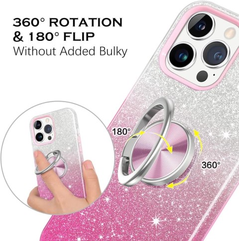 ETUI APPLE IPHONE 13 PRO CASE RÓŻOWY BROKATOWY OMBRE +RING PODSTAWKA A2483 ETUI APPLE IPHONE 13 PRO CASE RÓŻOWY BROKATOWY OMBRE +RING PODSTAWKA A2483
