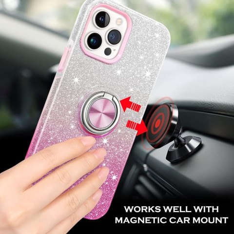 ETUI APPLE IPHONE 13 PRO CASE RÓŻOWY BROKATOWY OMBRE +RING PODSTAWKA A2483 ETUI APPLE IPHONE 13 PRO CASE RÓŻOWY BROKATOWY OMBRE +RING PODSTAWKA A2483