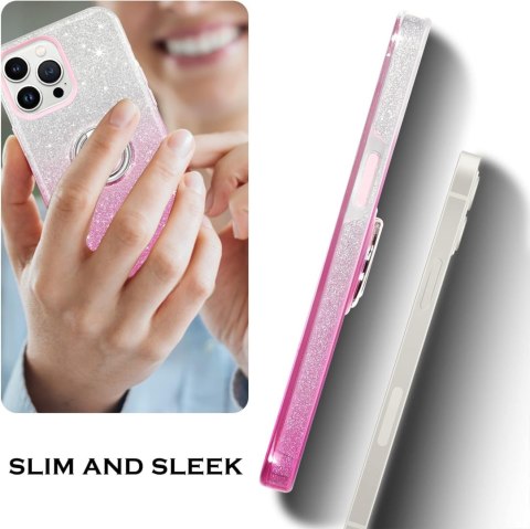 ETUI APPLE IPHONE 13 PRO CASE RÓŻOWY BROKATOWY OMBRE +RING PODSTAWKA A2483 ETUI APPLE IPHONE 13 PRO CASE RÓŻOWY BROKATOWY OMBRE +RING PODSTAWKA A2483