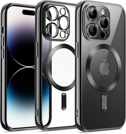 ETUI APPLE IPHONE 14 PRO SILIKONOWE BEZBARWNE PLECKI CZARNA RAMKA MAGSAFE ETUI APPLE IPHONE 14 PRO SILIKONOWE BEZBARWNE PLECKI CZARNA RAMKA MAGSAFE