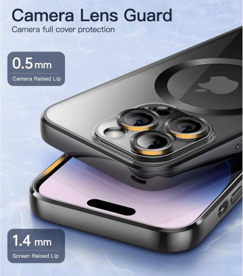 ETUI APPLE IPHONE 14 PRO SILIKONOWE BEZBARWNE PLECKI CZARNA RAMKA MAGSAFE ETUI APPLE IPHONE 14 PRO SILIKONOWE BEZBARWNE PLECKI CZARNA RAMKA MAGSAFE