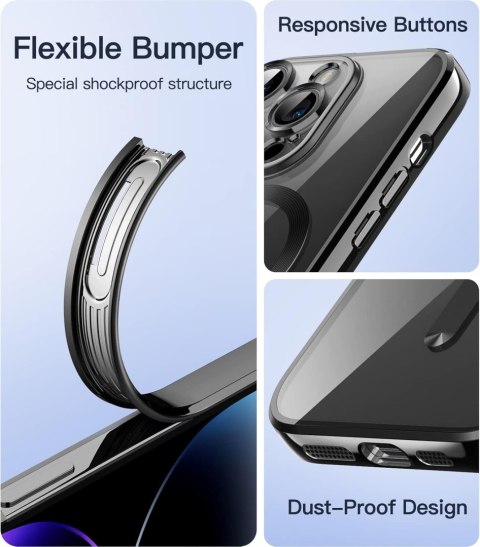 ETUI APPLE IPHONE 14 PRO SILIKONOWE BEZBARWNE PLECKI CZARNA RAMKA MAGSAFE ETUI APPLE IPHONE 14 PRO SILIKONOWE BEZBARWNE PLECKI CZARNA RAMKA MAGSAFE