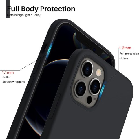 ETUI POKROWIEC DO APPLE IPHONE 12/12 PRO CASE CZARNE SILIKONOWE PLECKI ETUI POKROWIEC DO APPLE IPHONE 12/12 PRO CASE CZARNE SILIKONOWE PLECKI