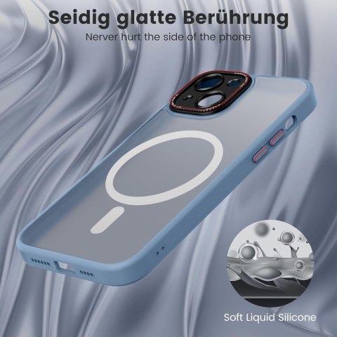 ETUI POKROWIEC DO APPLE IPHONE 14 CASE NIEBIESKIE BEZBARWNE PLECKI +MAGSAFE ETUI POKROWIEC DO APPLE IPHONE 14 CASE NIEBIESKIE BEZBARWNE PLECKI +MAGSAFE