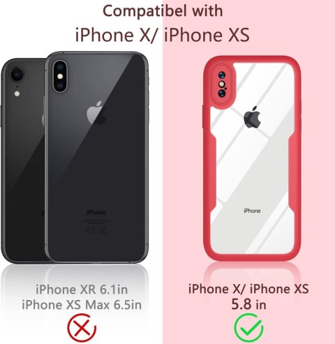 ETUI POKROWIEC DO APPLE IPHONE X/XS BEZBARWNE CZERWONA RAMKA BUMPER ETUI POKROWIEC DO APPLE IPHONE X/XS BEZBARWNE CZERWONA RAMKA BUMPER