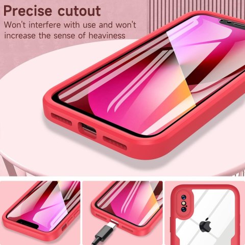 ETUI POKROWIEC DO APPLE IPHONE X/XS BEZBARWNE CZERWONA RAMKA BUMPER ETUI POKROWIEC DO APPLE IPHONE X/XS BEZBARWNE CZERWONA RAMKA BUMPER