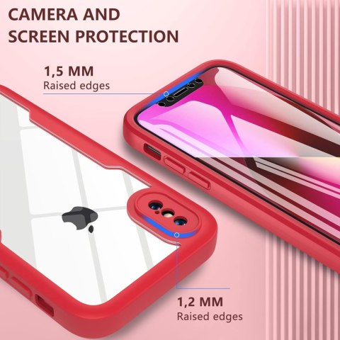 ETUI POKROWIEC DO APPLE IPHONE X/XS BEZBARWNE CZERWONA RAMKA BUMPER ETUI POKROWIEC DO APPLE IPHONE X/XS BEZBARWNE CZERWONA RAMKA BUMPER