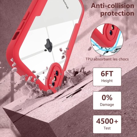 ETUI POKROWIEC DO APPLE IPHONE X/XS BEZBARWNE CZERWONA RAMKA BUMPER ETUI POKROWIEC DO APPLE IPHONE X/XS BEZBARWNE CZERWONA RAMKA BUMPER