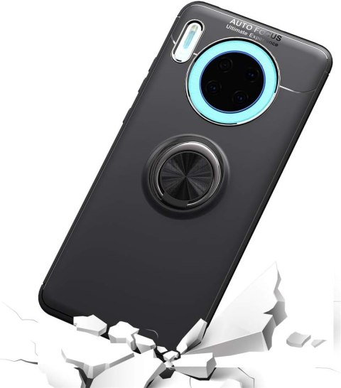 ETUI POKROWIEC DO HUAWEI MATE 30 CZARNE SILIKONOWE PLECKI Z PIERŚCIENIEM ETUI POKROWIEC DO HUAWEI MATE 30 CZARNE SILIKONOWE PLECKI Z PIERŚCIENIEM
