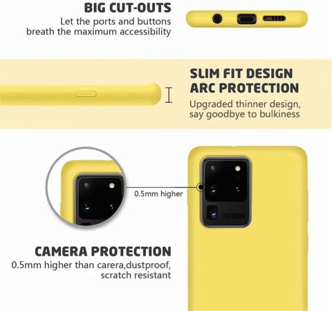 ETUI POKROWIEC DO SAMSUNG GALAXY S20 ULTRA SILIKONOWE SOLIDNE ŻÓŁTE PLECKI ETUI POKROWIEC DO SAMSUNG GALAXY S20 ULTRA SILIKONOWE SOLIDNE ŻÓŁTE PLECKI
