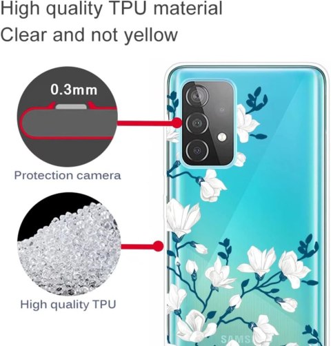 ETUI POKROWIEC SAMSUNG GALAXY A53 5G CASE SILIKONOWY BEZBARWNY WZÓR KWIATY ETUI POKROWIEC SAMSUNG GALAXY A53 5G CASE SILIKONOWY BEZBARWNY WZÓR KWIATY