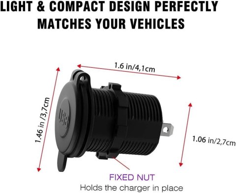 GNIAZDO ŁADOWARKI SAMOCHODOWEJ 12V/24V 2xPORT ŁADOWNIA USB 5V 2.1A GNIAZDO ŁADOWARKI SAMOCHODOWEJ 12V/24V 2xPORT ŁADOWNIA USB 5V 2.1A