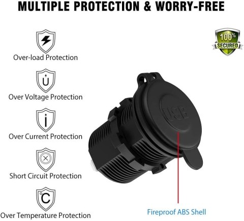 GNIAZDO ŁADOWARKI SAMOCHODOWEJ 12V/24V 2xPORT ŁADOWNIA USB 5V 2.1A GNIAZDO ŁADOWARKI SAMOCHODOWEJ 12V/24V 2xPORT ŁADOWNIA USB 5V 2.1A