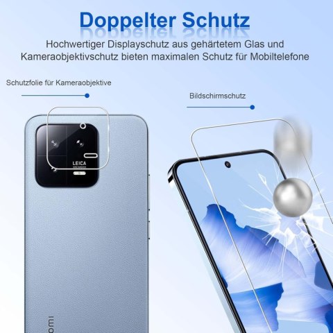 SZKŁO HARTOWANE DO XIAOMI 13 5G OCHRONA EKRANU 2 SZTUKI +OSŁONA APARATU SZKŁO HARTOWANE DO XIAOMI 13 5G OCHRONA EKRANU 2 SZTUKI +OSŁONA APARATU