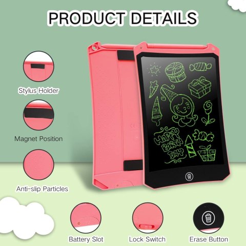 TABLET DO RYSOWANIA I PISANIA Z EKRANEM LCD RÓŻOWY 8,5" TABLET DO RYSOWANIA I PISANIA Z EKRANEM LCD RÓŻOWY 8,5"