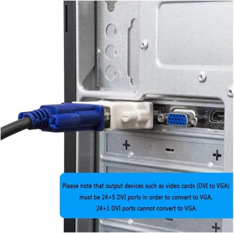 2x ADAPTER PRZEJŚCIÓWKA DVI NA VGA DVI-I 24+5 MĘSKI 2x ADAPTER PRZEJŚCIÓWKA DVI NA VGA DVI-I 24+5 MĘSKI