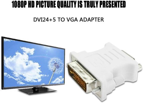 2x ADAPTER PRZEJŚCIÓWKA DVI NA VGA DVI-I 24+5 MĘSKI 2x ADAPTER PRZEJŚCIÓWKA DVI NA VGA DVI-I 24+5 MĘSKI