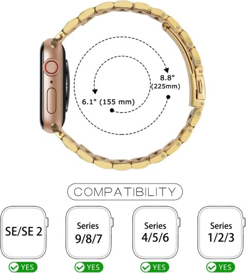 BRANSOLETA DO ZEGARKA ZŁOTA APPLE WATCH 41/40/38 9/8/7/6/5/4/3/2 ETUI 24mm BRANSOLETA DO ZEGARKA ZŁOTA APPLE WATCH 41/40/38 9/8/7/6/5/4/3/2 ETUI 24mm