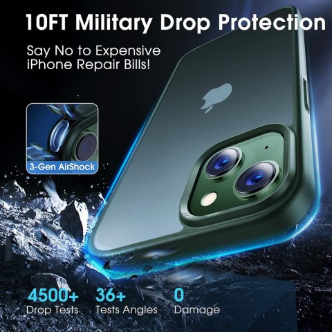ETUI APPLE IPHONE 13 6.1" ZIELONE MATOWE PÓŁPRZEZROCZYSTE PLECKI +PODSTAWKA ETUI APPLE IPHONE 13 6.1" ZIELONE MATOWE PÓŁPRZEZROCZYSTE PLECKI +PODSTAWKA