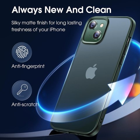 ETUI APPLE IPHONE 13 6.1" ZIELONE MATOWE PÓŁPRZEZROCZYSTE PLECKI +PODSTAWKA ETUI APPLE IPHONE 13 6.1" ZIELONE MATOWE PÓŁPRZEZROCZYSTE PLECKI +PODSTAWKA