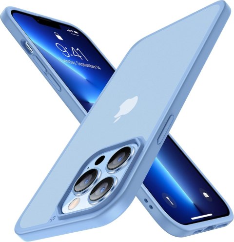 ETUI APPLE IPHONE 13 PRO NIEBIESKA RAMKA PÓŁPRZEZROCZYSTE PLECKI +PODSTAWKA ETUI APPLE IPHONE 13 PRO NIEBIESKA RAMKA PÓŁPRZEZROCZYSTE PLECKI +PODSTAWKA