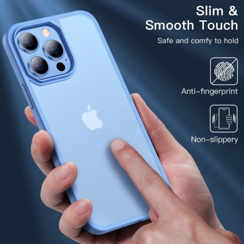 ETUI APPLE IPHONE 13 PRO NIEBIESKA RAMKA PÓŁPRZEZROCZYSTE PLECKI +PODSTAWKA ETUI APPLE IPHONE 13 PRO NIEBIESKA RAMKA PÓŁPRZEZROCZYSTE PLECKI +PODSTAWKA