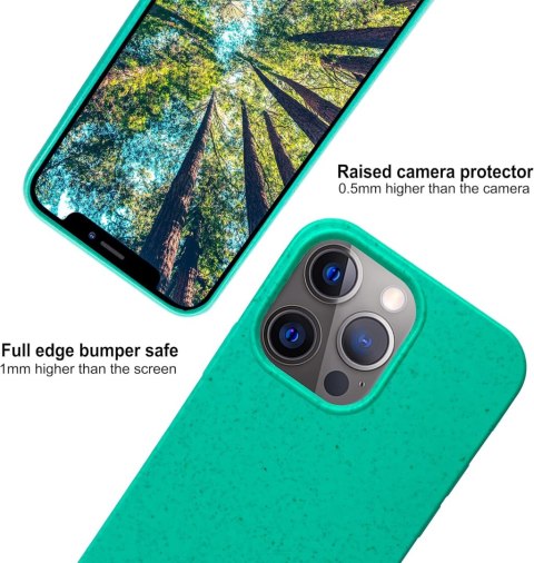 ETUI APPLE IPHONE 13 PRO ZIELONE NAKRAPIANE BIODEGRADOWALNE EKO A2483