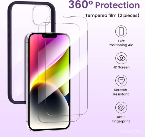 ETUI APPLE IPHONE 14 Plus BUMPER FIOLETOWA RAMKA PRZESZKLONY TYŁ +2x SZKŁO ETUI APPLE IPHONE 14 Plus BUMPER FIOLETOWA RAMKA PRZESZKLONY TYŁ +2x SZKŁO