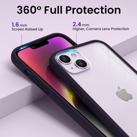 ETUI APPLE IPHONE 14 Plus BUMPER FIOLETOWA RAMKA PRZESZKLONY TYŁ +2x SZKŁO ETUI APPLE IPHONE 14 Plus BUMPER FIOLETOWA RAMKA PRZESZKLONY TYŁ +2x SZKŁO