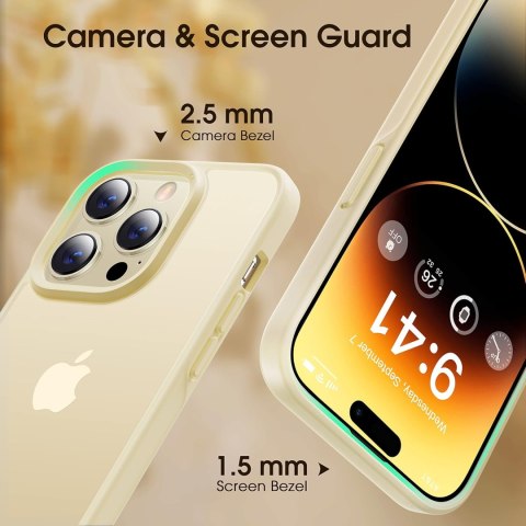 ETUI POKROWIEC DO APPLE IPHONE 14 PRO MAX KREMOWE PÓŁPRZEZROCZYSTE PLECKI ETUI POKROWIEC DO APPLE IPHONE 14 PRO MAX KREMOWE PÓŁPRZEZROCZYSTE PLECKI