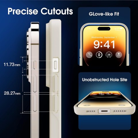 ETUI POKROWIEC DO APPLE IPHONE 14 PRO MAX KREMOWE PÓŁPRZEZROCZYSTE PLECKI ETUI POKROWIEC DO APPLE IPHONE 14 PRO MAX KREMOWE PÓŁPRZEZROCZYSTE PLECKI