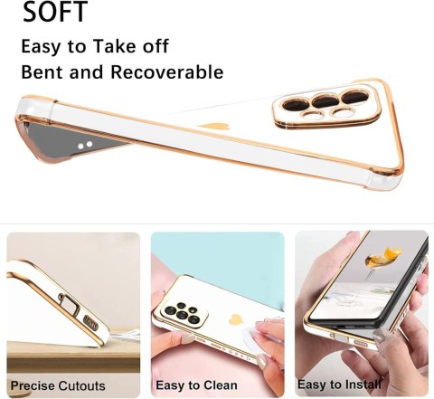 ETUI SAMSUNG GALAXY A53 5G CASE SILIKONOWY BIAŁY ZŁOTE ZDOBIENIA SM-A5360