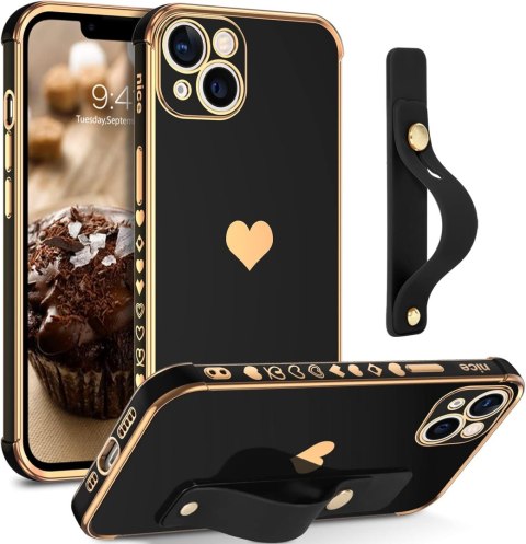 ETUI SLIKONOWE APPLE IPHONE 13 6.1" CZARNE ZŁOTE +UCHWYT A2482 ETUI SLIKONOWE APPLE IPHONE 13 6.1" CZARNE ZŁOTE +UCHWYT A2482