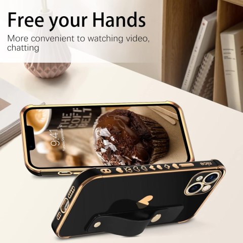 ETUI SLIKONOWE APPLE IPHONE 13 6.1" CZARNE ZŁOTE +UCHWYT A2482 ETUI SLIKONOWE APPLE IPHONE 13 6.1" CZARNE ZŁOTE +UCHWYT A2482