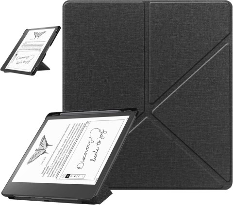 FUTERAŁ ETUI KINDLE SCRIBE 10.2" CZARNY MATERIAŁOWY Z PODSTAWKĄ POKROWIEC FUTERAŁ ETUI KINDLE SCRIBE 10.2" CZARNY MATERIAŁOWY Z PODSTAWKĄ POKROWIEC