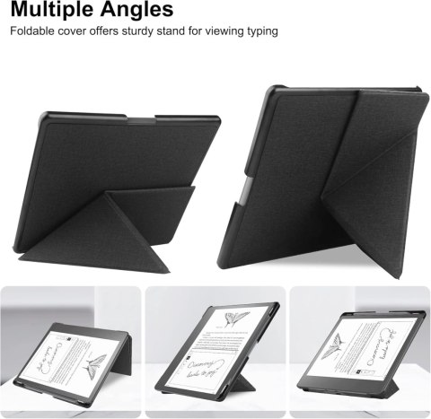 FUTERAŁ ETUI KINDLE SCRIBE 10.2" CZARNY MATERIAŁOWY Z PODSTAWKĄ POKROWIEC FUTERAŁ ETUI KINDLE SCRIBE 10.2" CZARNY MATERIAŁOWY Z PODSTAWKĄ POKROWIEC