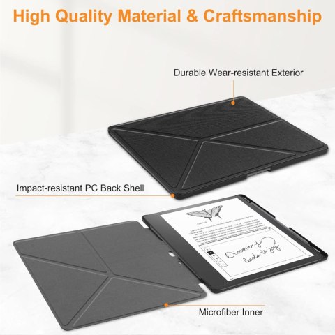 FUTERAŁ ETUI KINDLE SCRIBE 10.2" CZARNY MATERIAŁOWY Z PODSTAWKĄ POKROWIEC FUTERAŁ ETUI KINDLE SCRIBE 10.2" CZARNY MATERIAŁOWY Z PODSTAWKĄ POKROWIEC