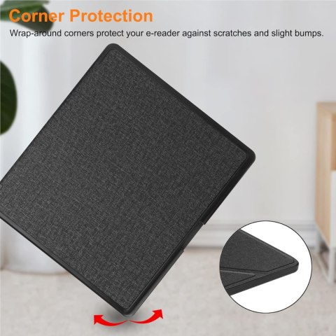 FUTERAŁ ETUI KINDLE SCRIBE 10.2" CZARNY MATERIAŁOWY Z PODSTAWKĄ POKROWIEC FUTERAŁ ETUI KINDLE SCRIBE 10.2" CZARNY MATERIAŁOWY Z PODSTAWKĄ POKROWIEC