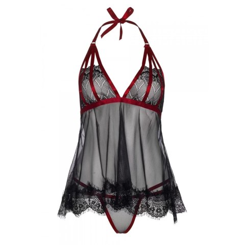 KOMPLET BIELIZNY LEG AVENUE CZARNA KOSZULKA BABYDOLL STRINGI M/L KOMPLET BIELIZNY LEG AVENUE CZARNA KOSZULKA BABYDOLL STRINGI M/L