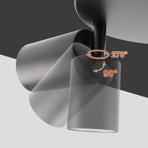 LAMPA SUFITOWA REFLEKTOR 2xLED GU10 OBROTOWY KOLOR CZARNY 230V 26CM LAMPA SUFITOWA REFLEKTOR 2xLED GU10 OBROTOWY KOLOR CZARNY 230V 26CM