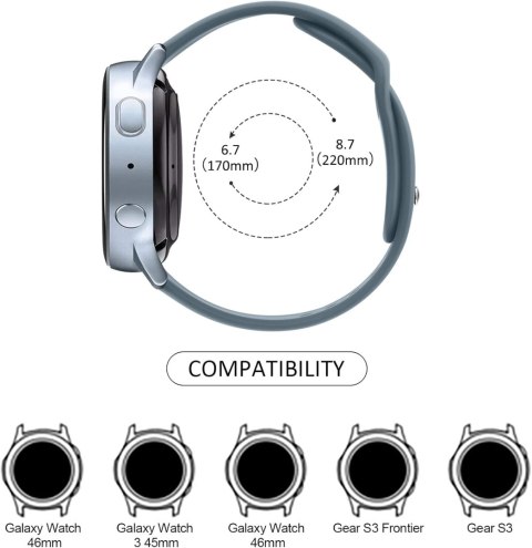 PASEK DO ZEGARKA HUAWEI GT3/GT2/GT 2e/GT2 Pro 46 mm CIEMNY SZARY 22 mm PASEK DO ZEGARKA HUAWEI GT3/GT2/GT 2e/GT2 Pro 46 mm CIEMNY SZARY 22 mm