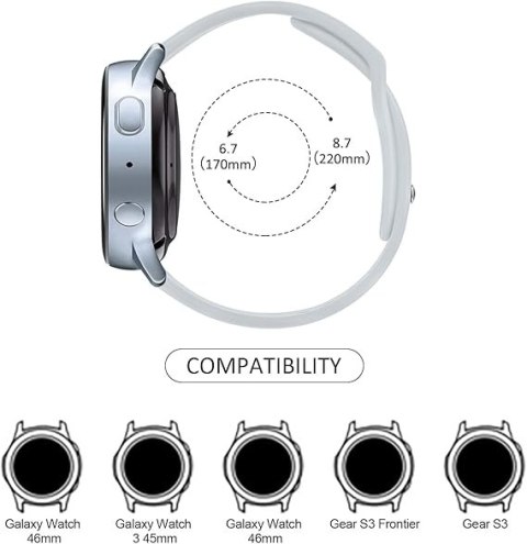 PASEK DO ZEGARKA HUAWEI GT3/GT2/GT 2e/GT2 Pro 46 mm SZARY 22 mm PASEK DO ZEGARKA HUAWEI GT3/GT2/GT 2e/GT2 Pro 46 mm SZARY 22 mm