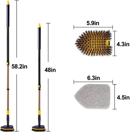 SZCZOTKA DO CZYSZCZENIA ŁAZIENKI WANNY PŁYTEK TELESKOPOWA 2w1 148cm SZCZOTKA DO CZYSZCZENIA ŁAZIENKI WANNY PŁYTEK TELESKOPOWA 2w1 148cm