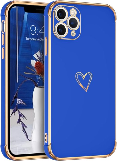 ETUI APPLE IPHONE 11 PRO SILIKONOWE NIEBIESKIE ZŁOTE SERDUSZKO A2160 ETUI APPLE IPHONE 11 PRO SILIKONOWE NIEBIESKIE ZŁOTE SERDUSZKO A2160