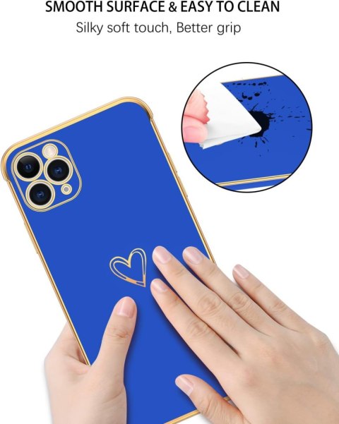 ETUI APPLE IPHONE 11 PRO SILIKONOWE NIEBIESKIE ZŁOTE SERDUSZKO A2160 ETUI APPLE IPHONE 11 PRO SILIKONOWE NIEBIESKIE ZŁOTE SERDUSZKO A2160