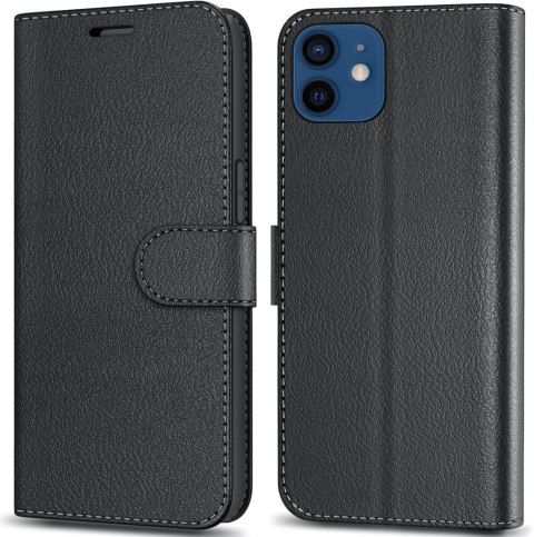 ETUI POKROWIEC APPLE IPHONE 12/12 PRO CASE ZAMYKANY Z KLAPKĄ CZARNY SOLIDNY ETUI POKROWIEC APPLE IPHONE 12/12 PRO CASE ZAMYKANY Z KLAPKĄ CZARNY SOLIDNY