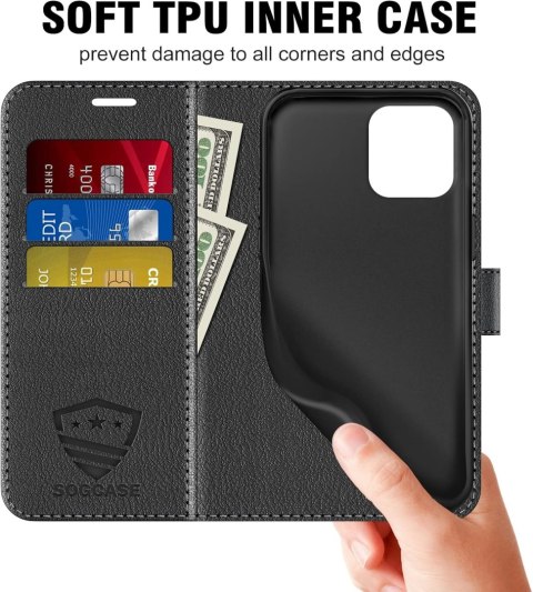 ETUI POKROWIEC APPLE IPHONE 12/12 PRO CASE ZAMYKANY Z KLAPKĄ CZARNY SOLIDNY ETUI POKROWIEC APPLE IPHONE 12/12 PRO CASE ZAMYKANY Z KLAPKĄ CZARNY SOLIDNY